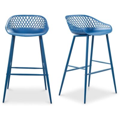Alternative view of Piazza Outdoor Barstool Blue (Set of 2)