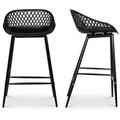 Alternative view of Piazza Outdoor Counter Stool Black (Set of 2)