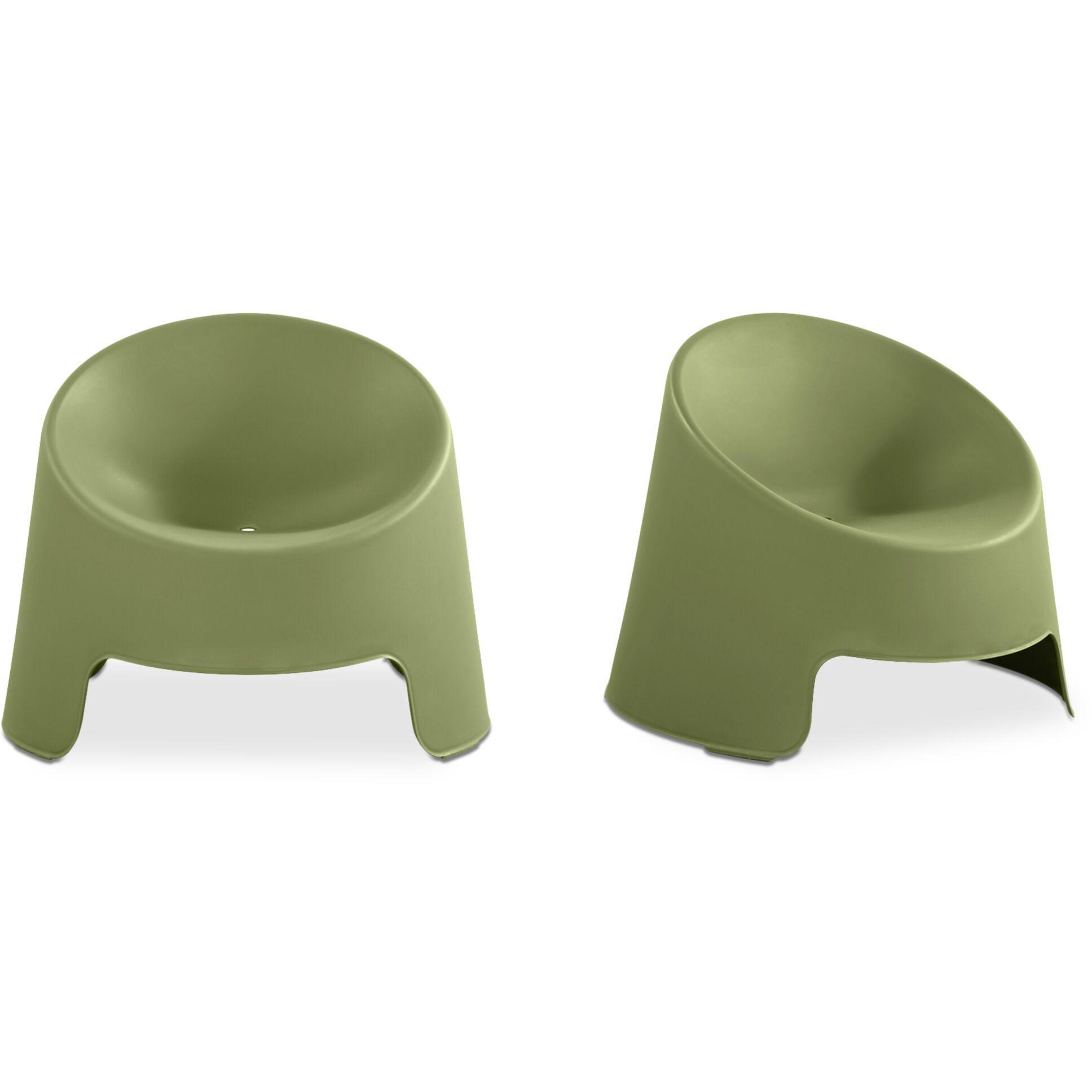 Nolla Outdoor Accent Chair Set of Two Green
