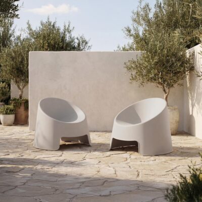 Alternative view of Nolla Outdoor Accent Chair Set of Two Light Grey