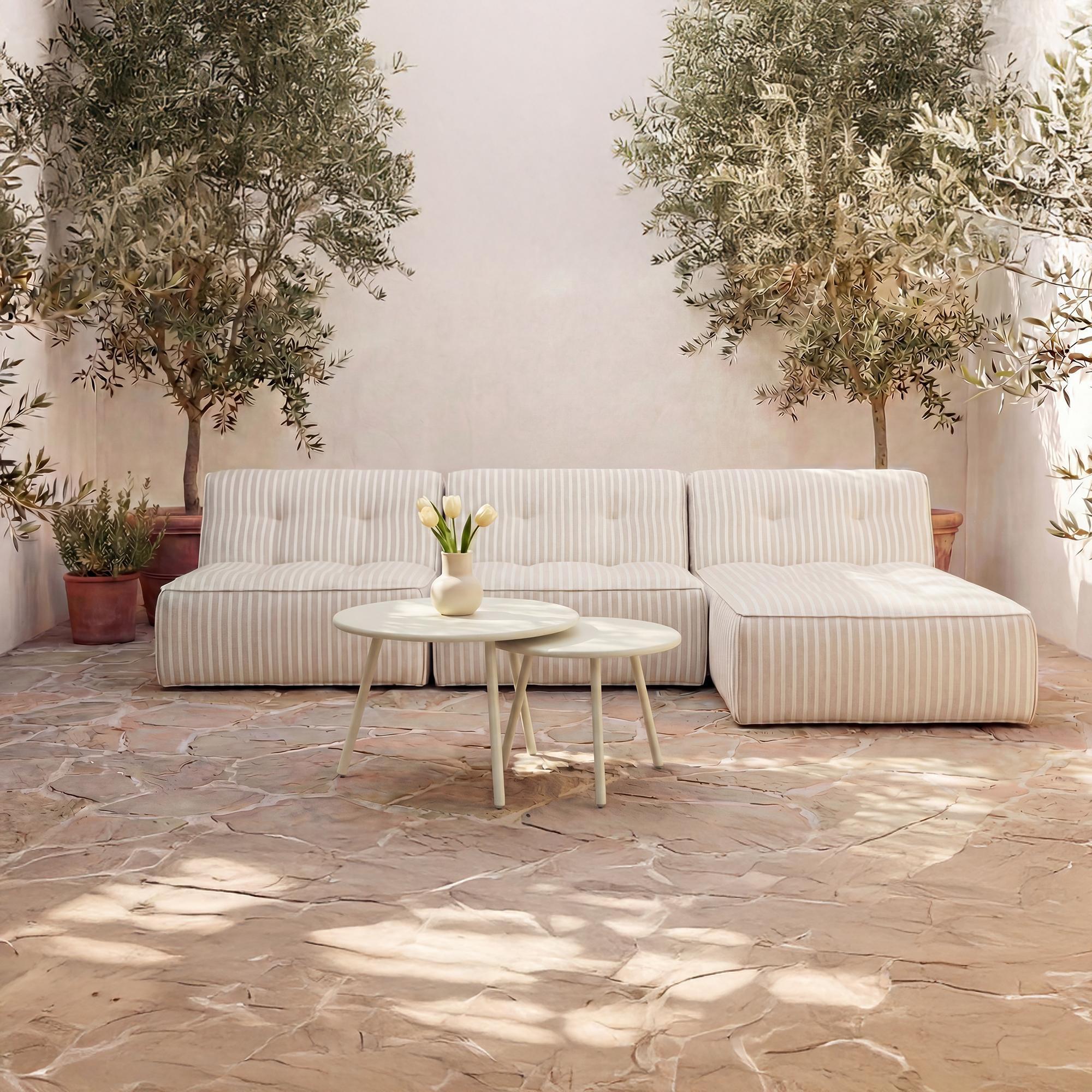 Kari Outdoor Nesting Coffee Table Cream - Image 2
