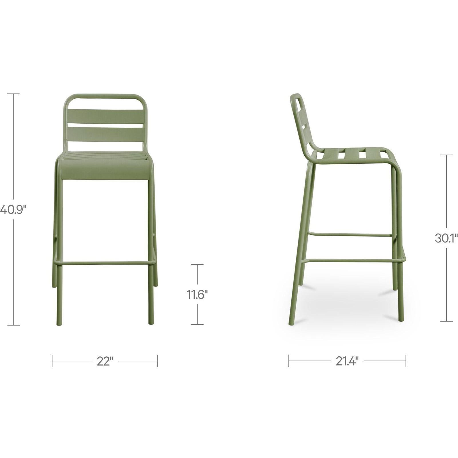 Kade Outdoor Bar Stool Green Set of Two - Image 3