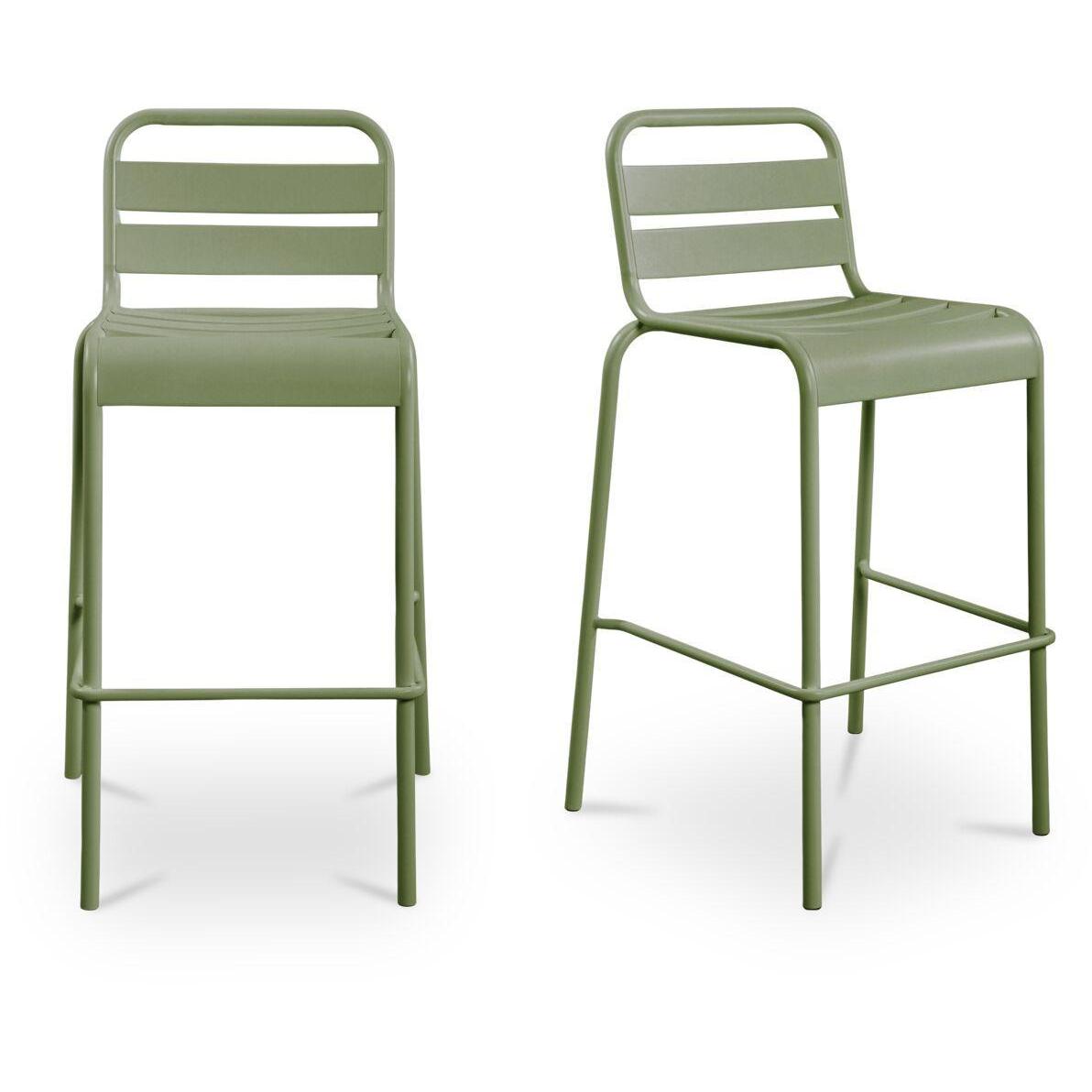 Kade Outdoor Bar Stool Green Set of Two
