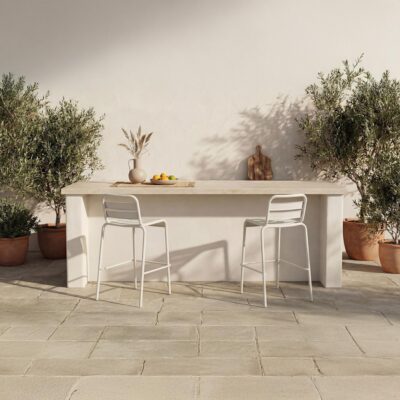 Alternative view of Kade Outdoor Bar Stool White Set of Two