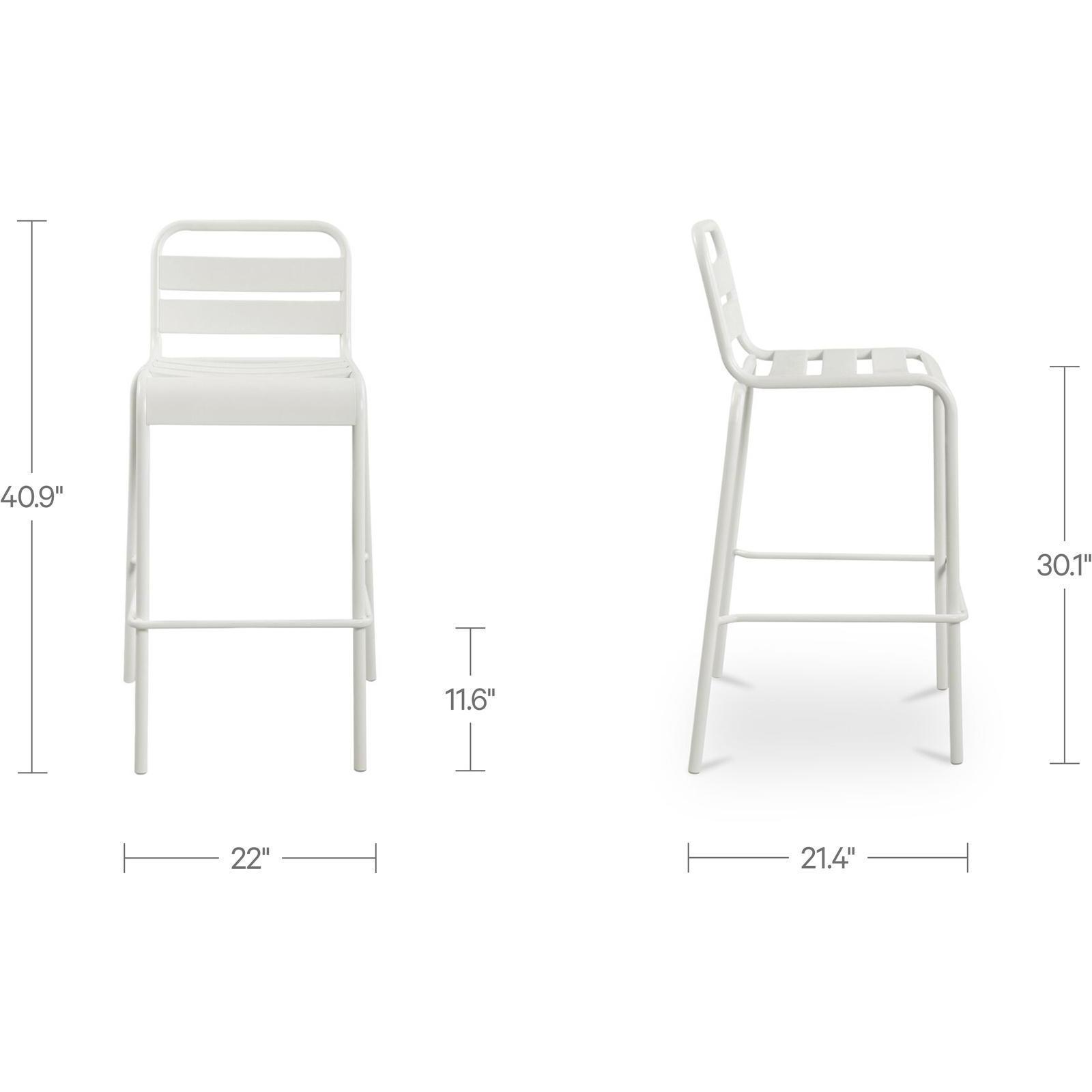 Kade Outdoor Bar Stool White Set of Two - Image 3