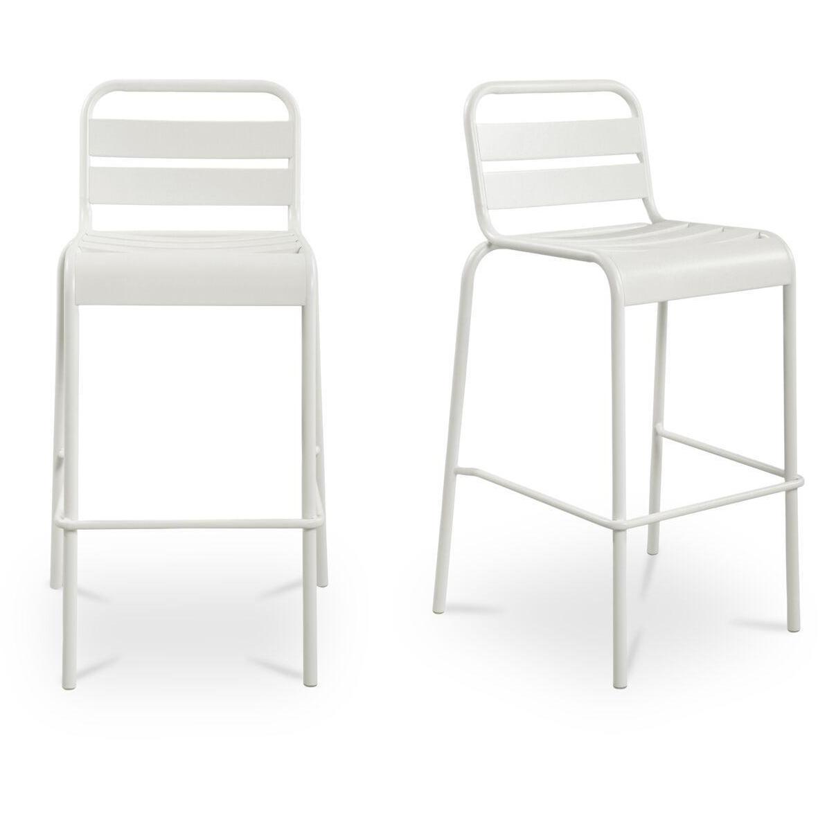 Kade Outdoor Bar Stool White Set of Two