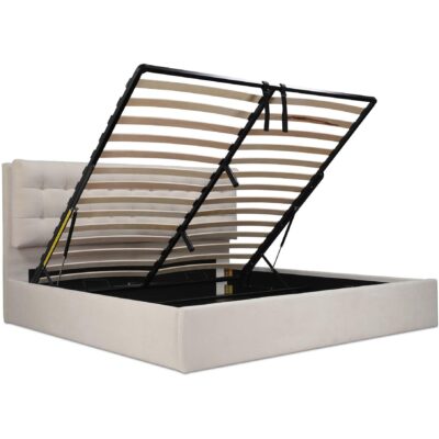 Alternative view of Sebastion King Storage Bed Cream