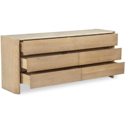 Alternative view of Lane 6 Drawer Dresser Natural