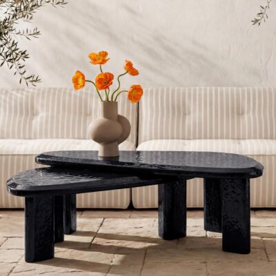 Alternative view of Sophie Outdoor Nesting Table Set Charcoal Lacquer