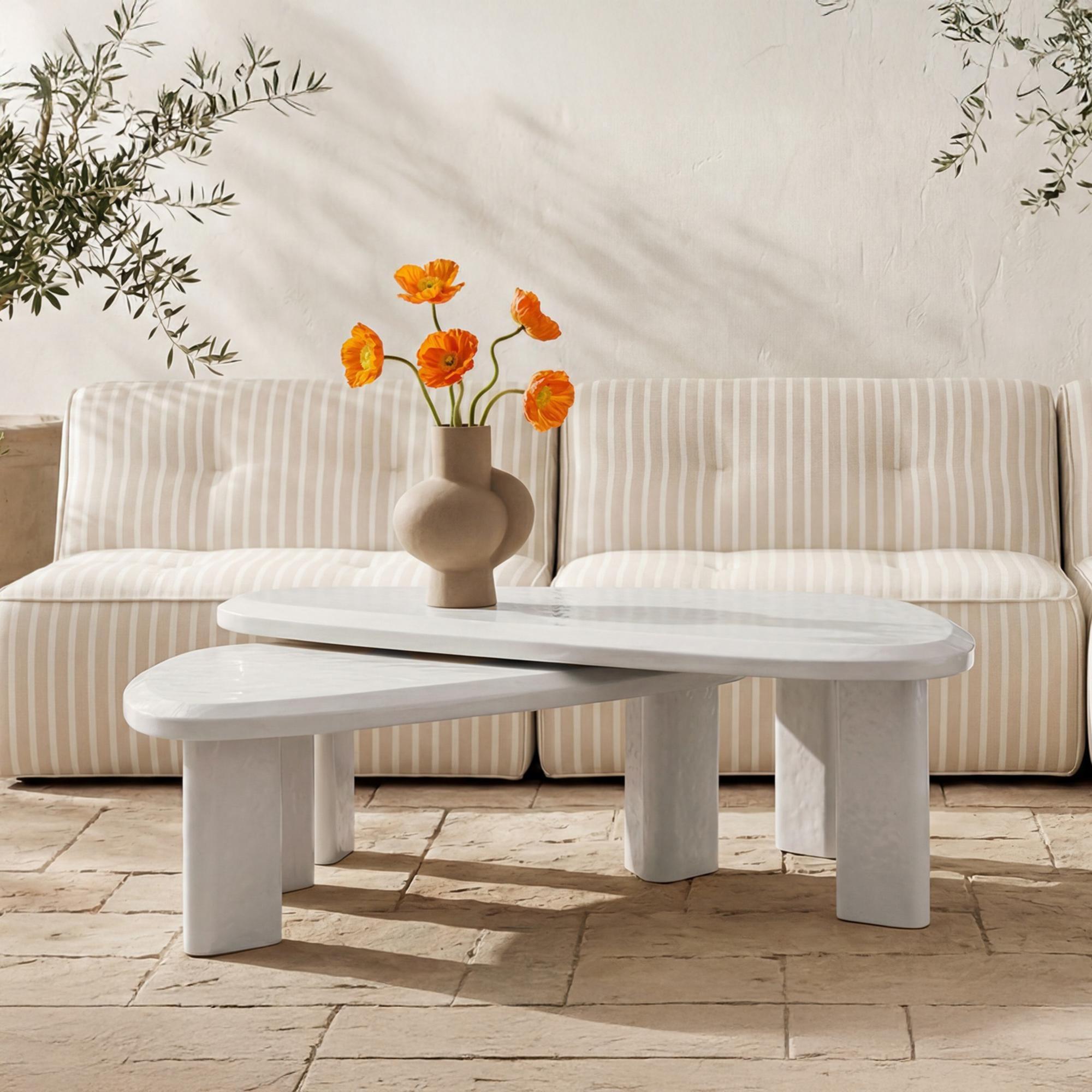 Sophie Outdoor Nesting Table Set Cream Lacquer - Image 2