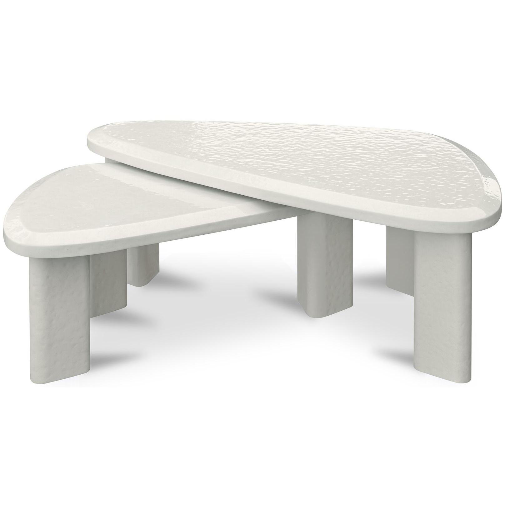 Sophie Outdoor Nesting Table Set Cream Lacquer