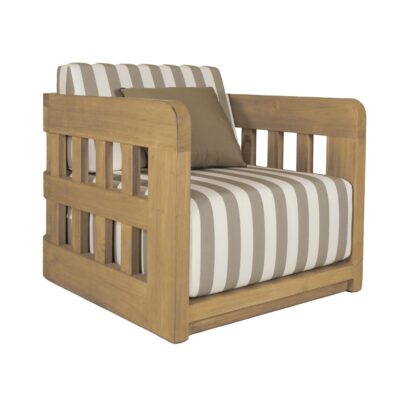 Alternative view of Adelaide Outdoor Accent Chair Brown Stripe