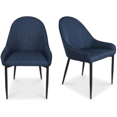 Alternative view of Lapis Dining Chair Dark Blue (Set of 2)