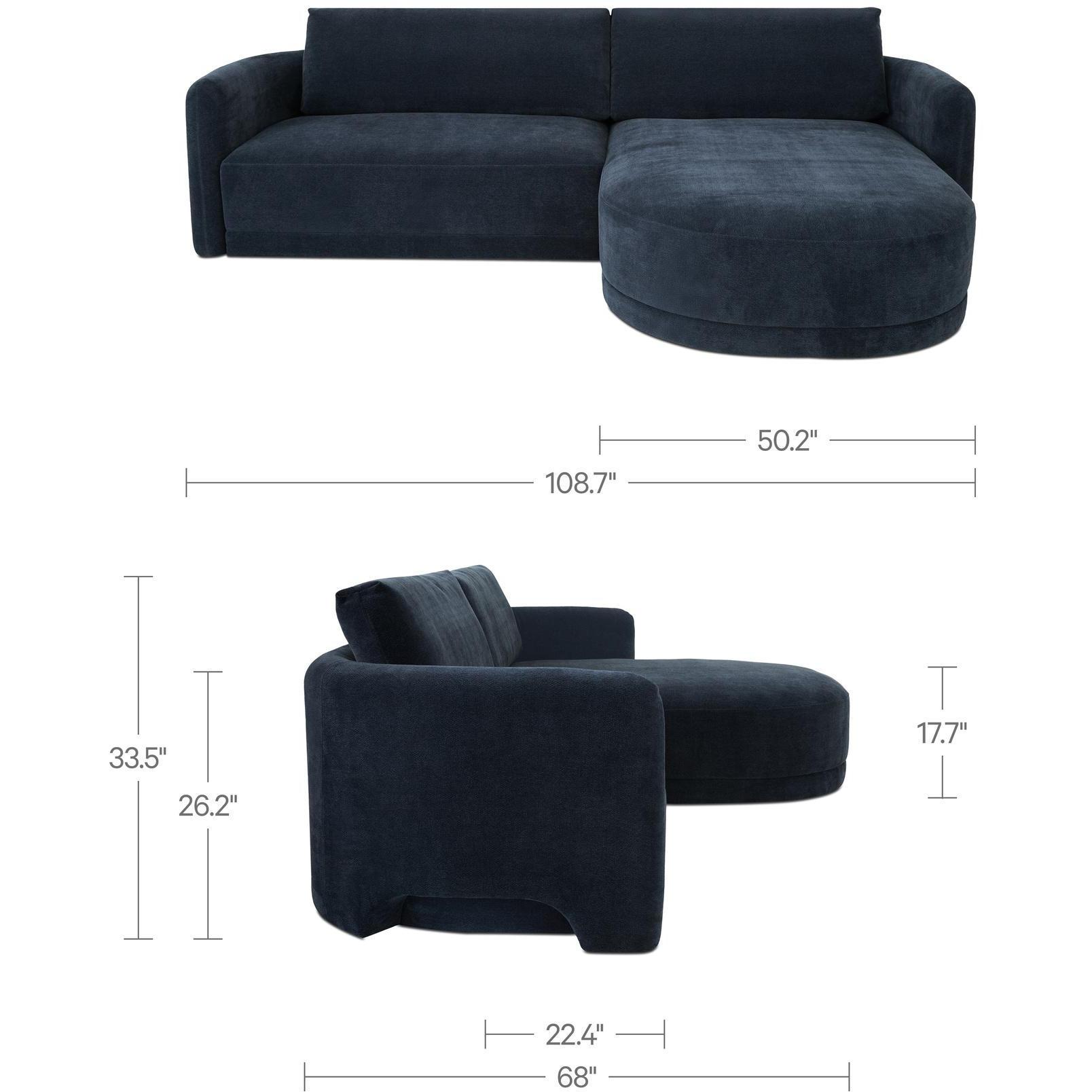 Emmy Sectional Dark Blue Right - Image 3