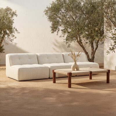 Alternative view of Sunseeker 3 Piece Outdoor Sofa Brown Stripe