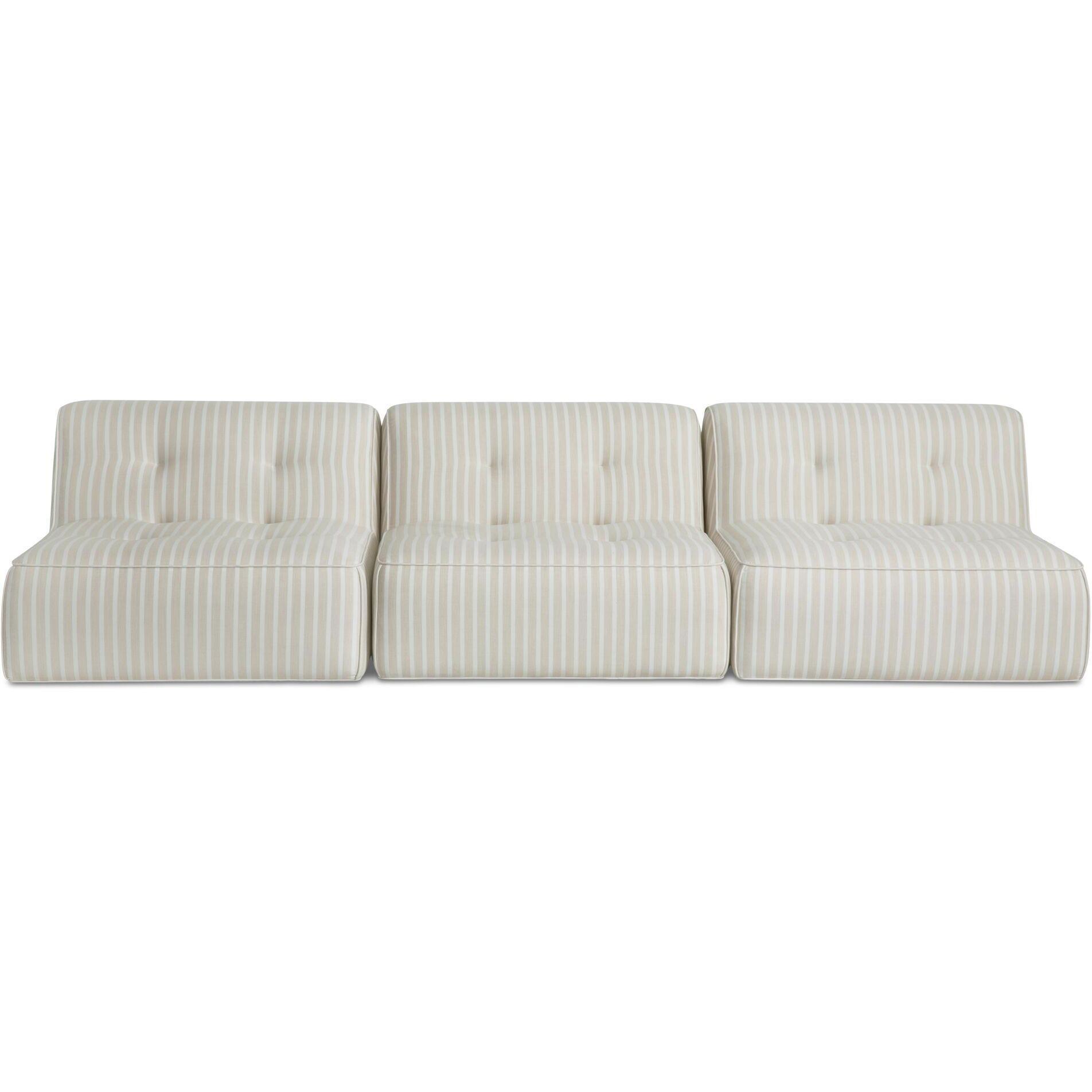 Sunseeker 3 Piece Outdoor Sofa Brown Stripe