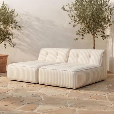 Alternative view of Sunseeker 2 Piece Outdoor Sun Lounger Brown Stripe