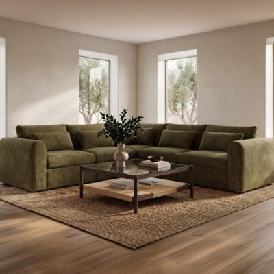Alternative view of Swift Classic L Modular Sectional Dark Green
