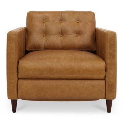 Bridgers Power Recliner Chair Tan Leather