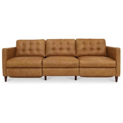 Bridgers Power Recliner Sofa Tan Leather
