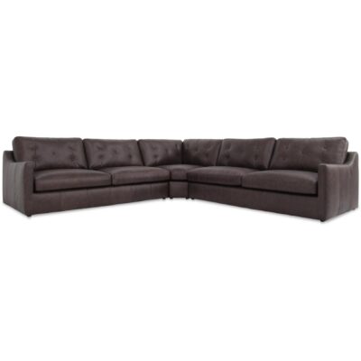 Thurlow Corner Modular Sectional Espresso Brown Leather