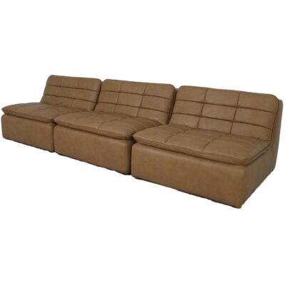 Alternative view of Lino Armless Modular Sofa Tan Leather