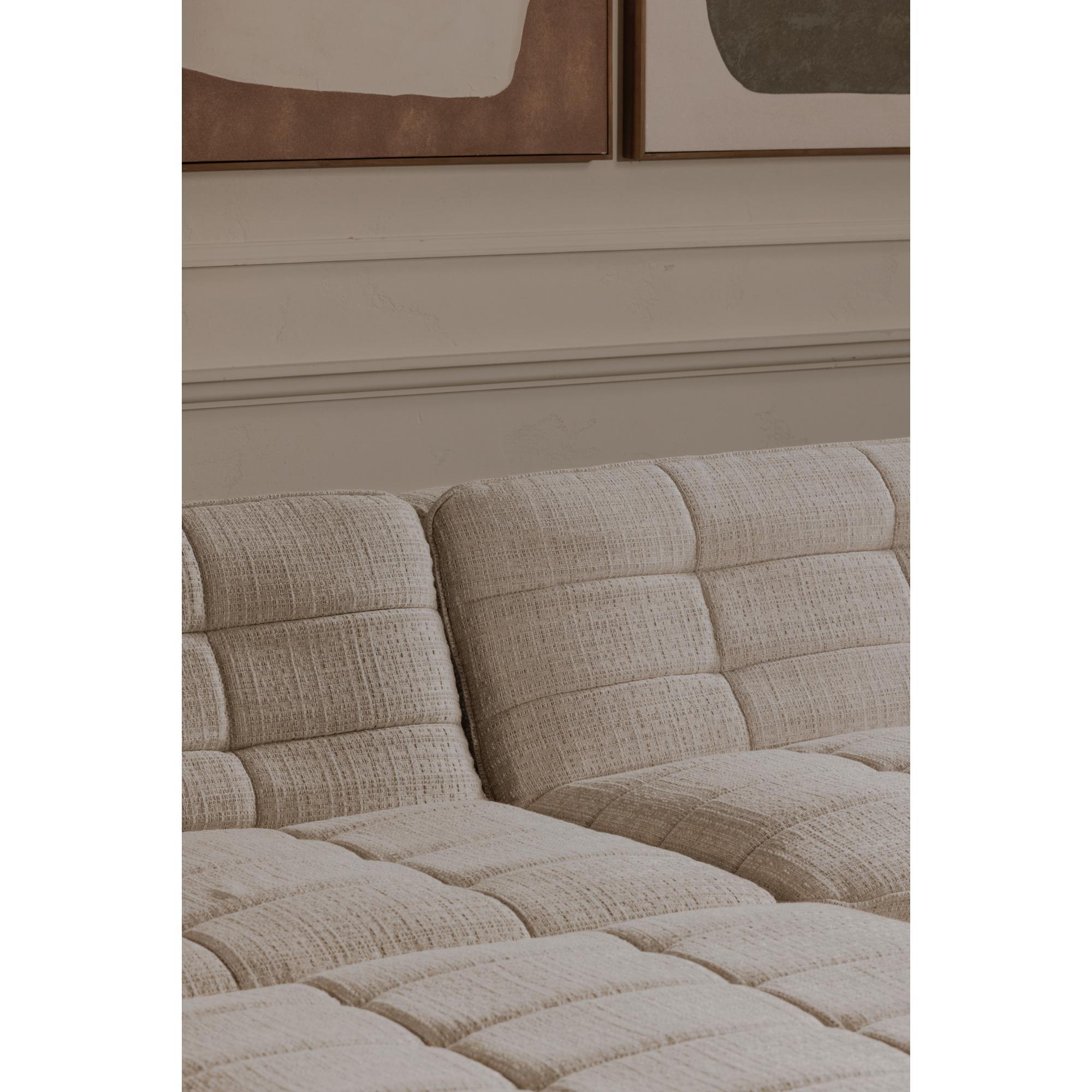 Lino Lounge Modular Sectional Textured Oat - Image 8