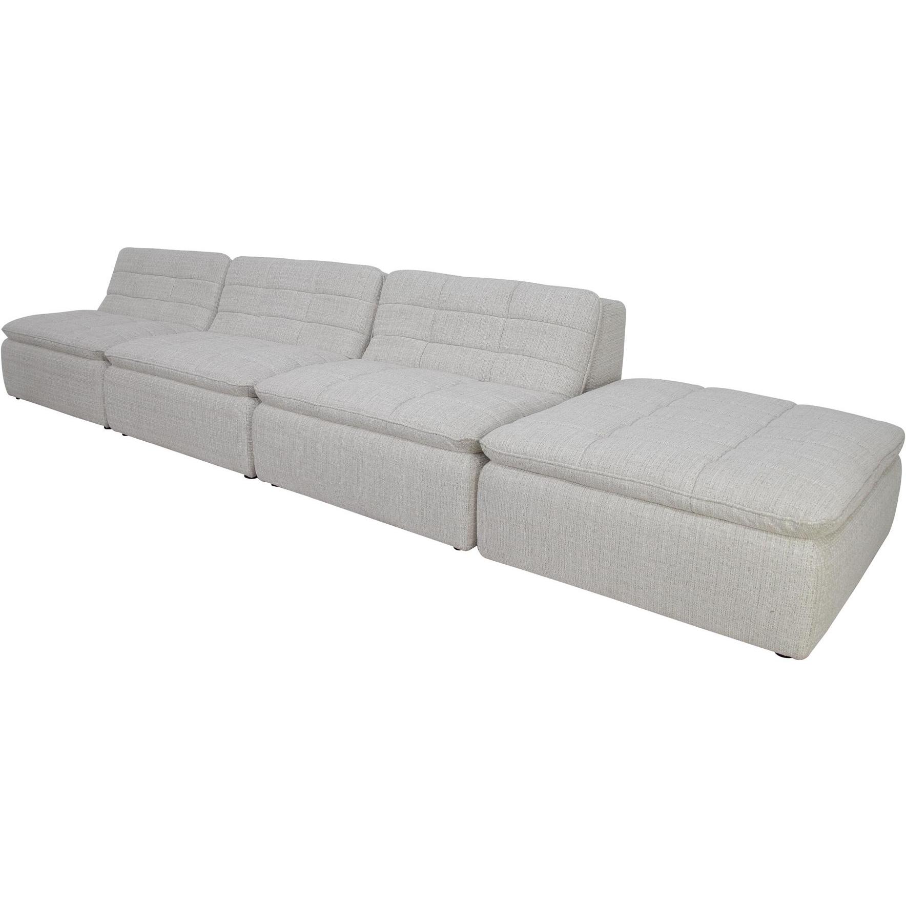 Lino Lounge Modular Sectional Textured Oat - Image 3