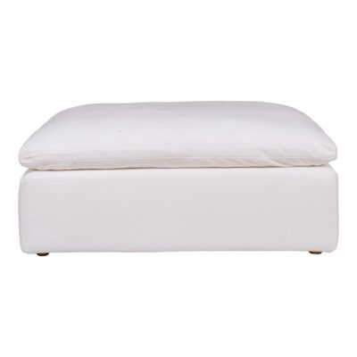 Clay Ottoman Livesmart Fabric White