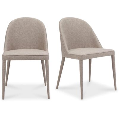 Alternative view of Burton Fabric Dining Chair Light Grey (Set of 2)