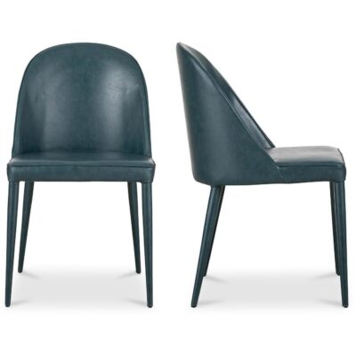 Alternative view of Burton Dining Chair Dark Teal Vegan Leather (Set Of 2)
