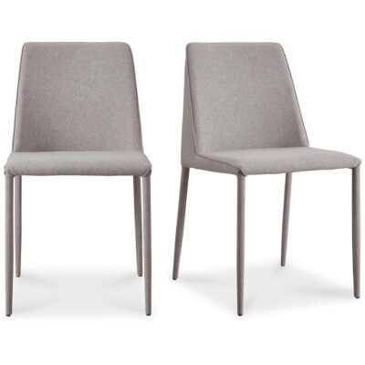 Alternative view of Nora Fabric Dining Chair Light Grey (Set of 2)