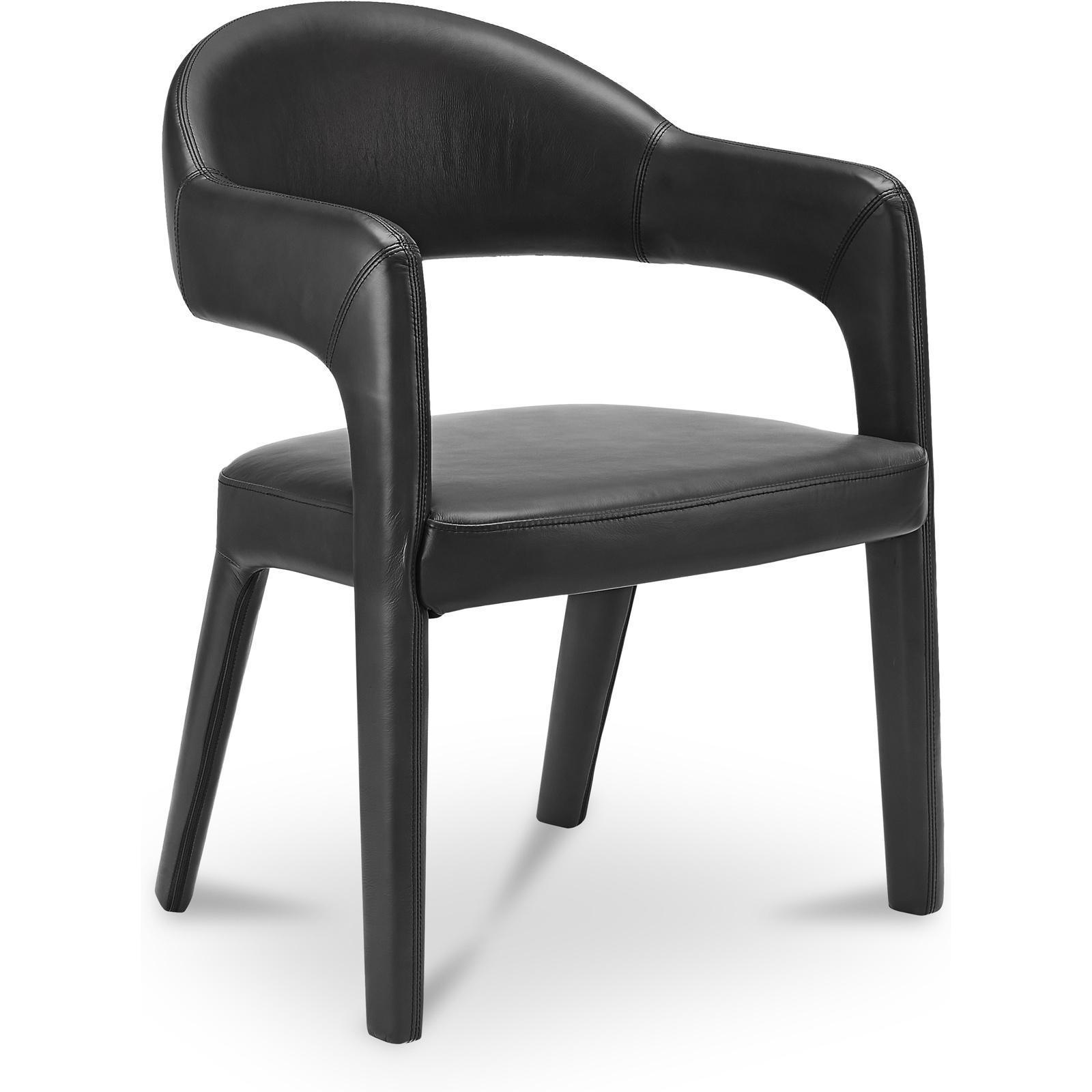 Martens Dining Chair Black Leather - Image 3