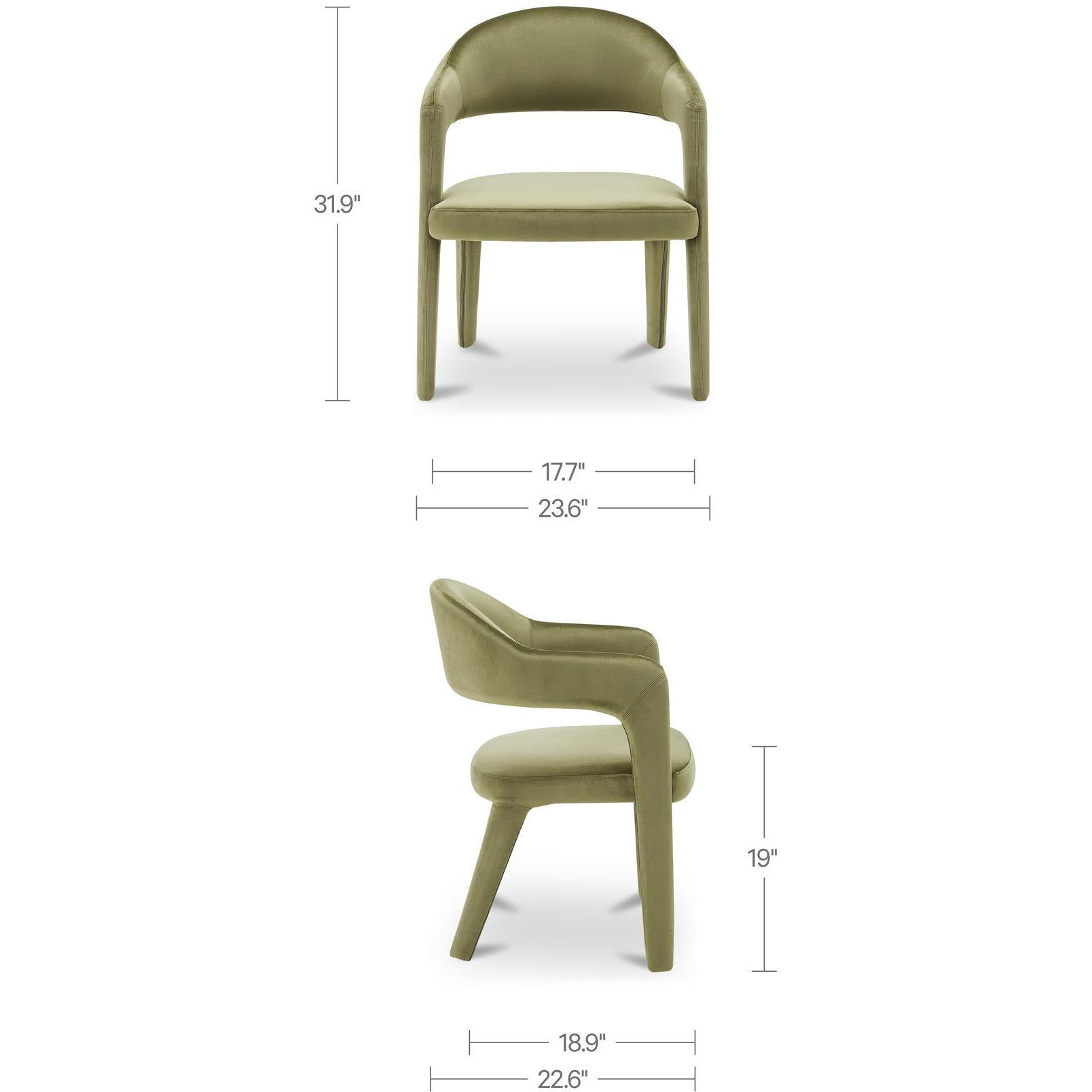 Martens Dining Chair Green Velvet - Image 3