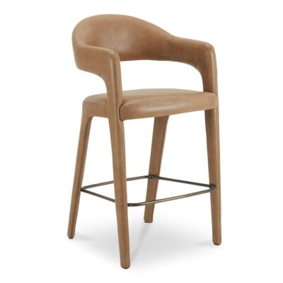 Alternative view of Martens Bar Stool Brown Leather