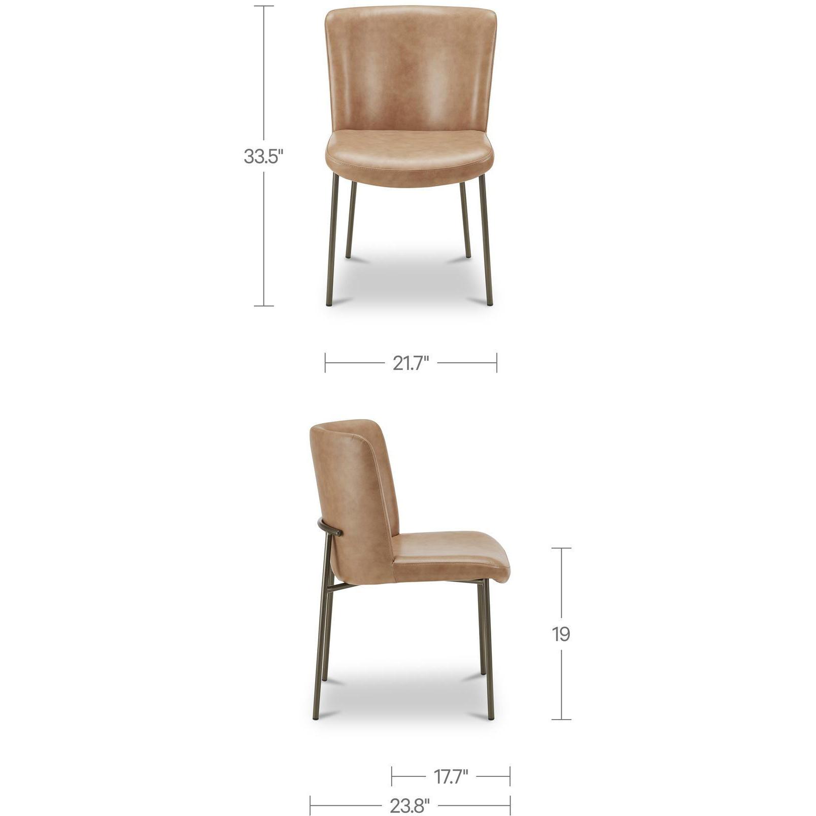 Early Dining Chair Tan Leather-Set Of Two - Image 3