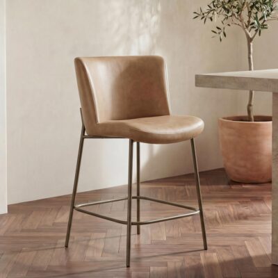 Alternative view of Early Counter Stool Tan Leather