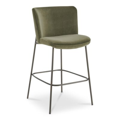 Alternative view of Early Bar Stool Faux Green Mohair YM-1014-27