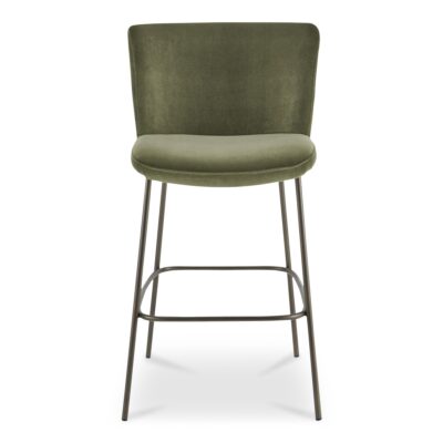 Early Bar Stool Faux Green Mohair YM-1014-27