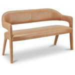 Martens Dining Bench Tan Leather 7 Martens Dining Bench Tan Leather - Image 2