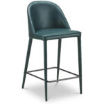 Burton Counter Stool Dark Teal Vegan Leather - Image 3