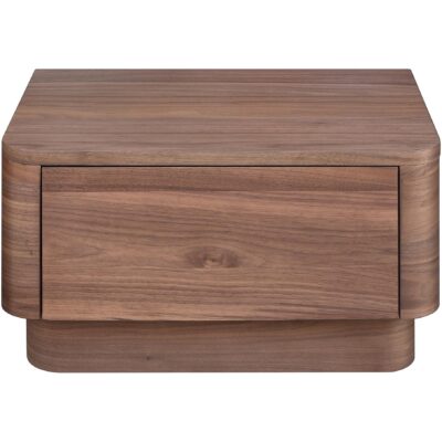 Round Off Small Nightstand Walnut YR-1001-03