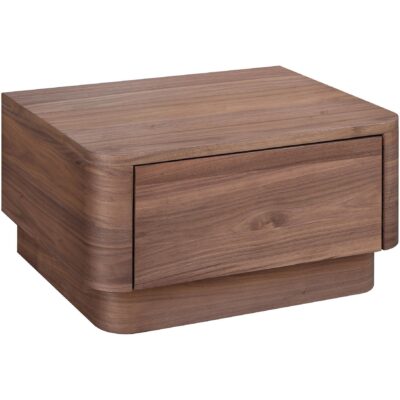 Alternative view of Round Off Small Nightstand Walnut YR-1001-03