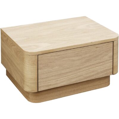 Alternative view of Round Off Small Nightstand Light Oak Brown