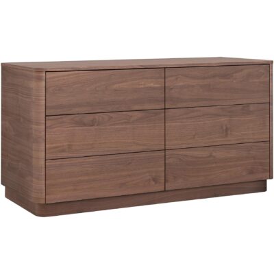Alternative view of Round Off Dresser Walnut Brown