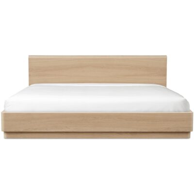 Round Off King Bed Light Oak Brown