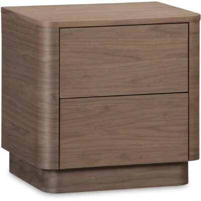 Alternative view of Round Off Tall Nightstand Walnut Brown