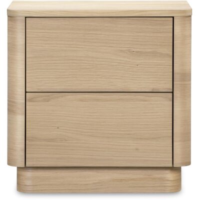Round Off Tall Nightstand Natural Oak